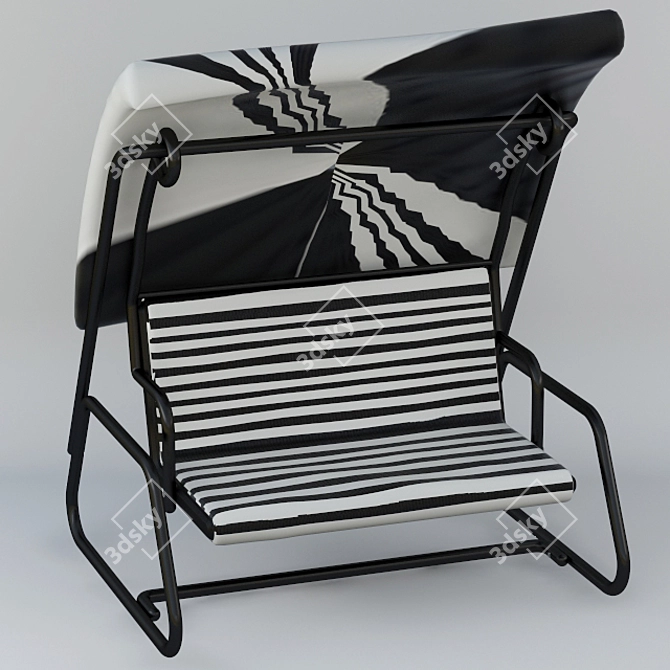 Modern Black and White Swing 3D model image 1