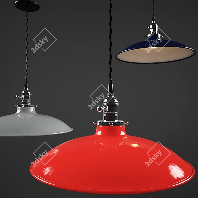  Retro-inspired Industrial Pendant 3D model image 1