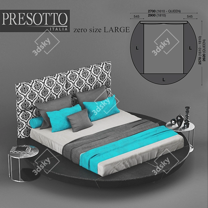 Presotto Zero Round Bed 3D model image 1