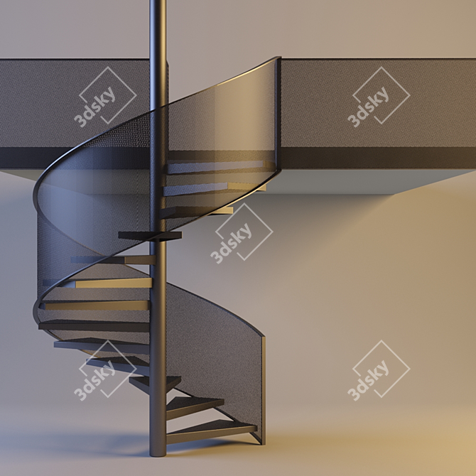 Modern Spiral Staircase 3D model image 1