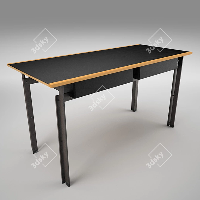 Architectural Writing Desk, Modern Design 3D model image 1