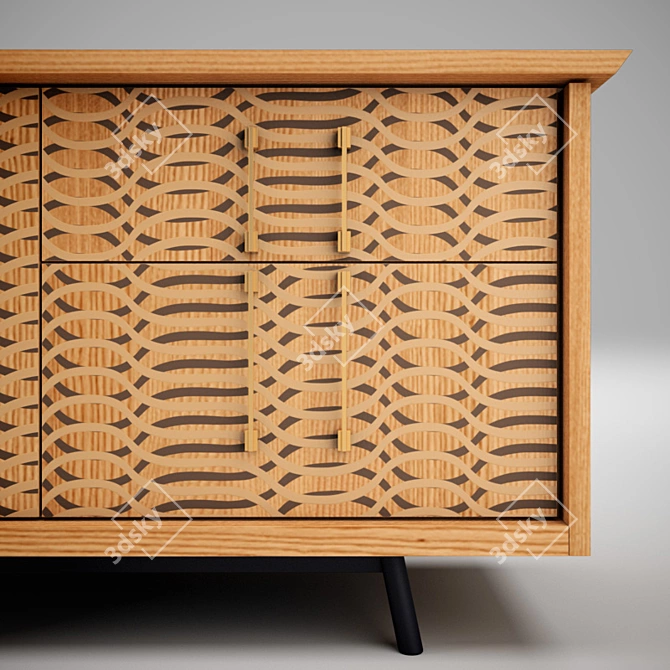 Wave Print Sideboard: A Graphic Fusion 3D model image 2