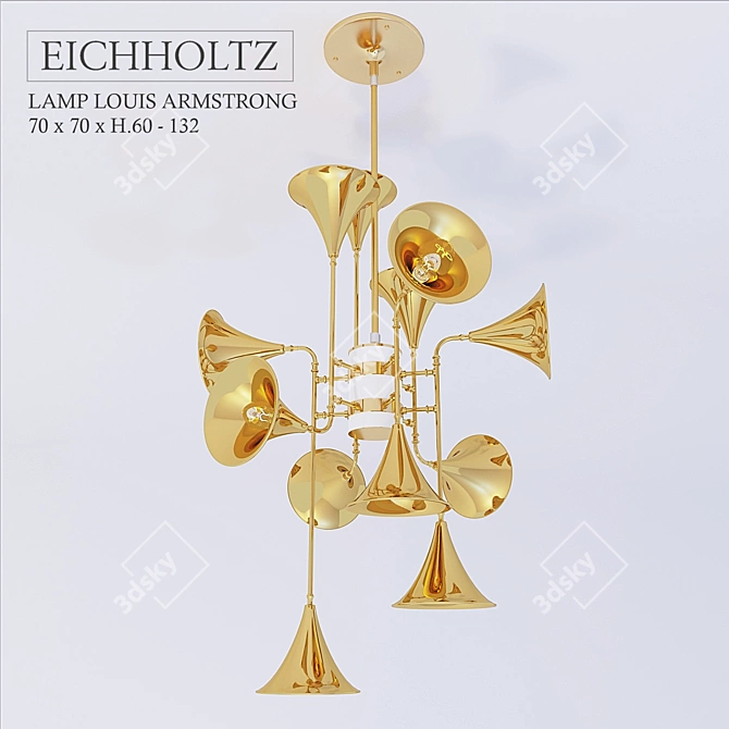 Golden Armstrong Lamp: Eichholtz Pendant 3D model image 1