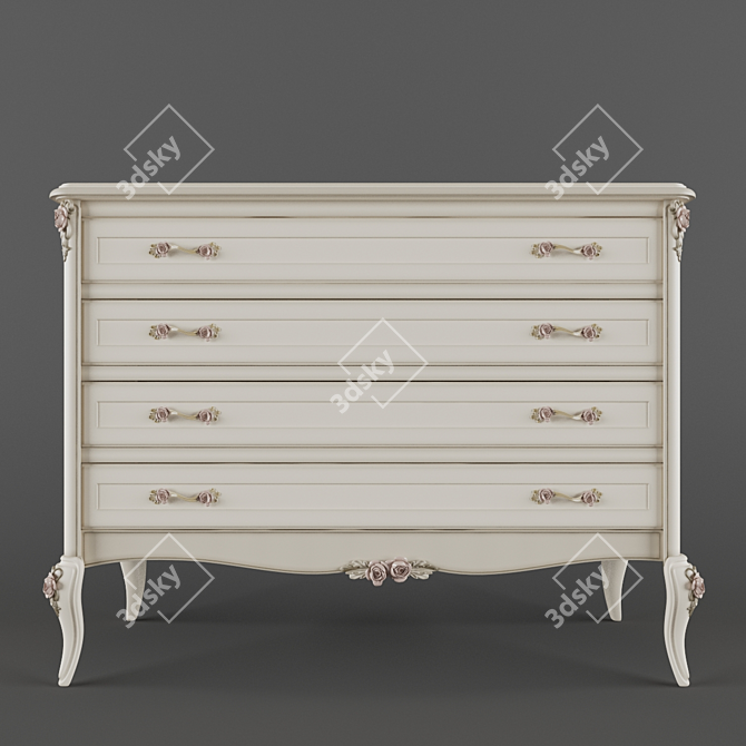 Elegant French Chest of Drawers 3D model image 1