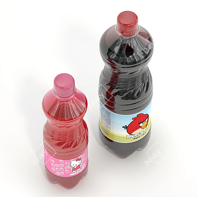 Hello & Angry Beverage Bottles 3D model image 2