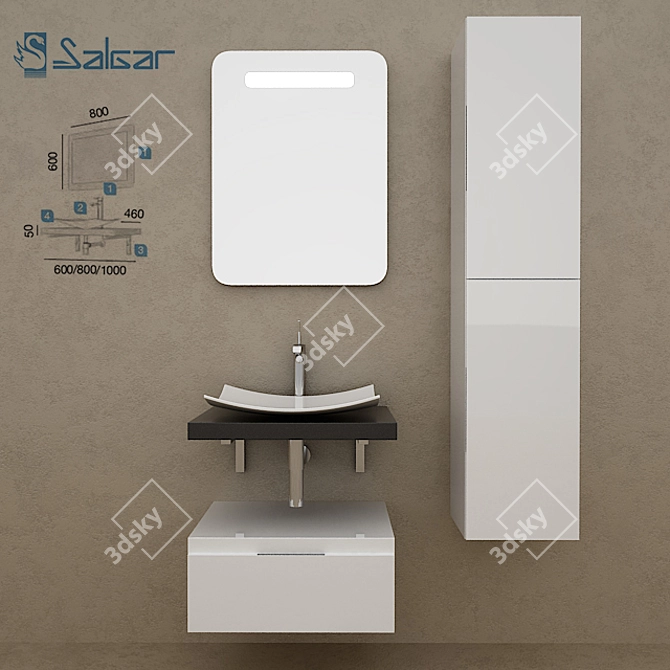 SALGAR VERSUS 600: Stylish & Efficient Bathroom Solution 3D model image 1