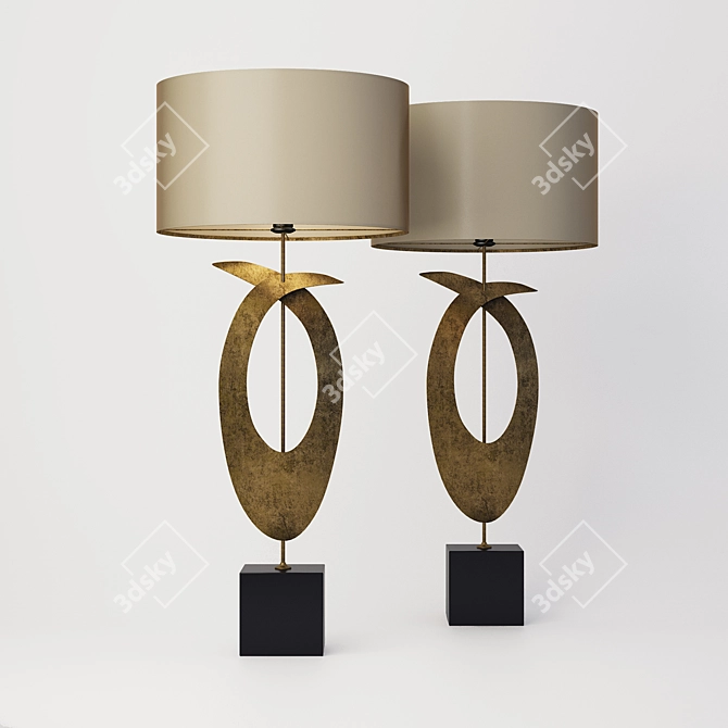 Rockefeller Lamp: Sculpted Elegance by Porta Romana 3D model image 1