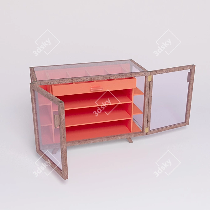 Modern Glass Cabinet Collection 3D model image 1