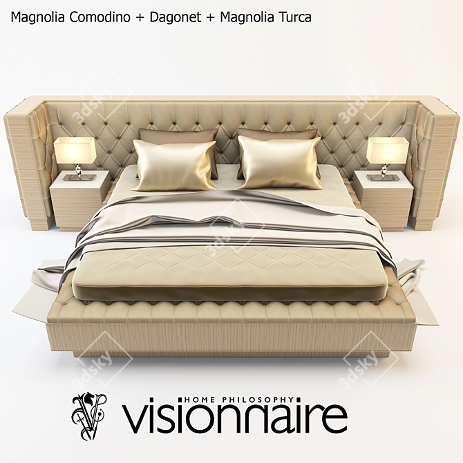 Title: Magnolia Visionnaire Bed - Stylish Italian Design 3D model image 1