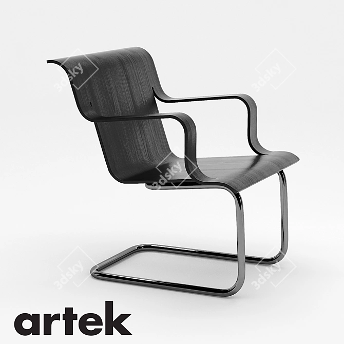 Alvar Aalto Designed Artek Armchair 3D model image 1