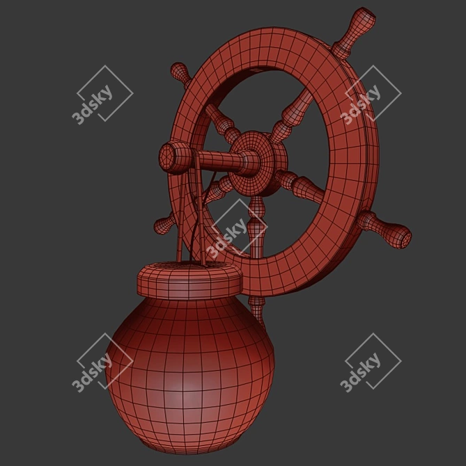 Wooden Wall Sconce 3D model image 3