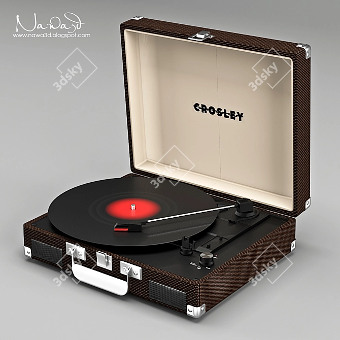 Vintage Vinyl Player: Crosley Turntable Cruiser 3D model image 1