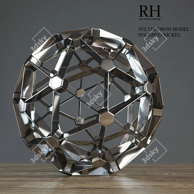 Restoration Hardware Polyhedron Pendant, Polished Nickel 3D model image 1