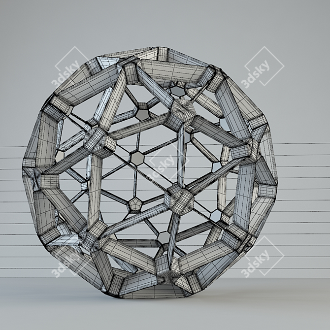 Restoration Hardware Polyhedron Pendant, Polished Nickel 3D model image 2