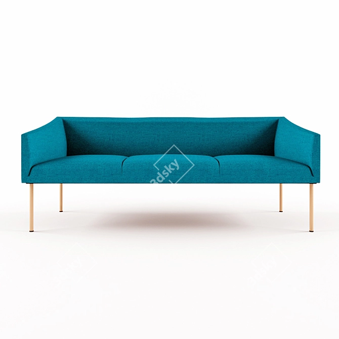 Lively Turquoise 3 Seater Sofa 3D model image 1