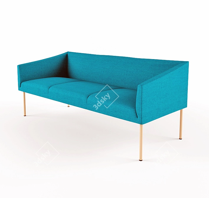 Lively Turquoise 3 Seater Sofa 3D model image 2