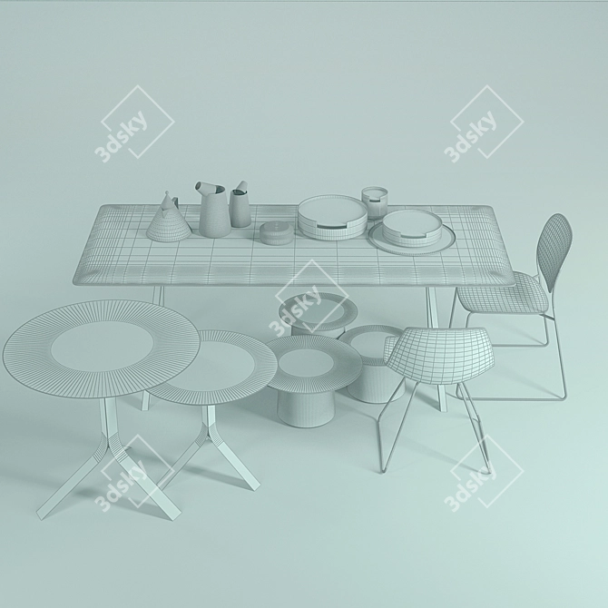 Modern Furniture Collection: Bower, lapalma, Established & Sons, Alessi, Normann Copenhagen 3D model image 3
