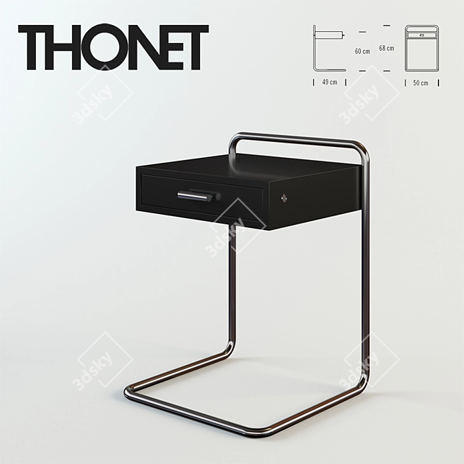 Sleek Thonet S 285/B117 Table Set 3D model image 3