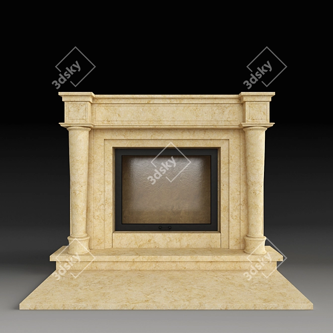  Mykonos Fireplace: Sleek & Stylish 3D model image 1