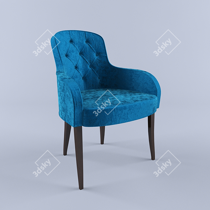 Vintage Velvet Armchair 3D model image 1