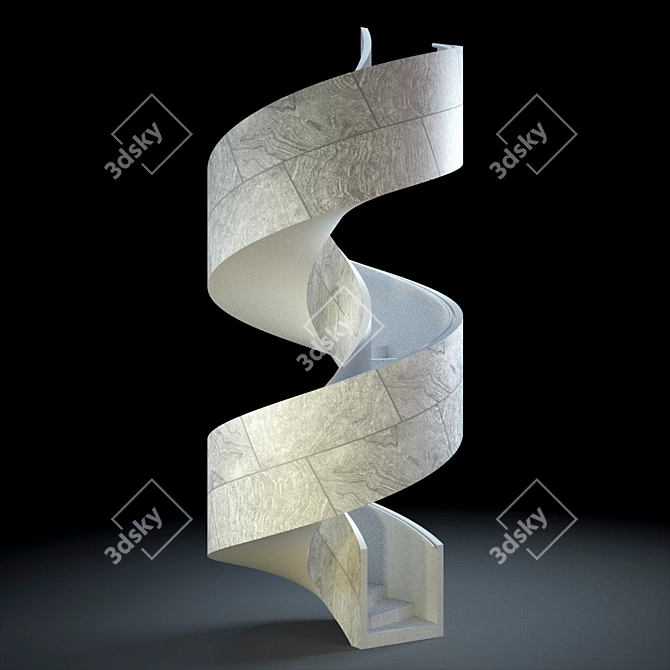 Spiral Stair with Unwrapped UVW 3D model image 1