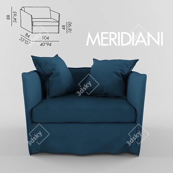 Modern Fox Armchair by MERIDIANI 3D model image 1