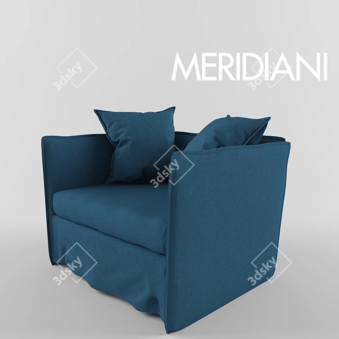 Modern Fox Armchair by MERIDIANI 3D model image 2