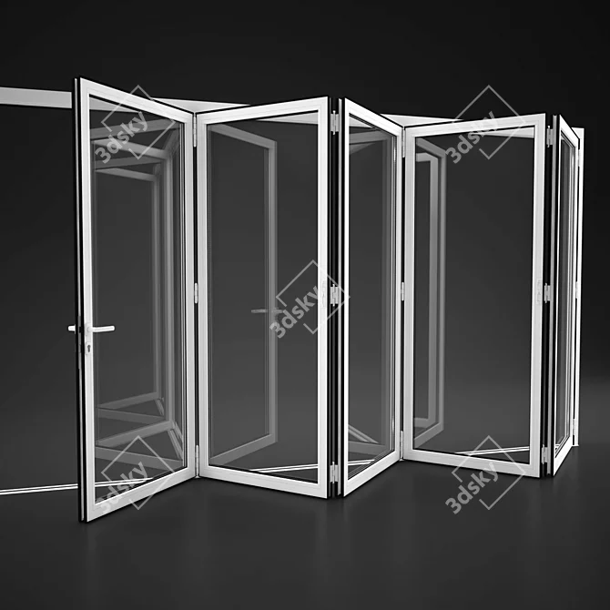 Alumil Folding Doors: Stylish & Durable 3D model image 1