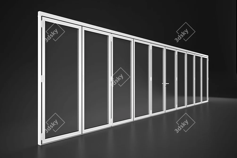 Alumil Folding Doors: Stylish & Durable 3D model image 3