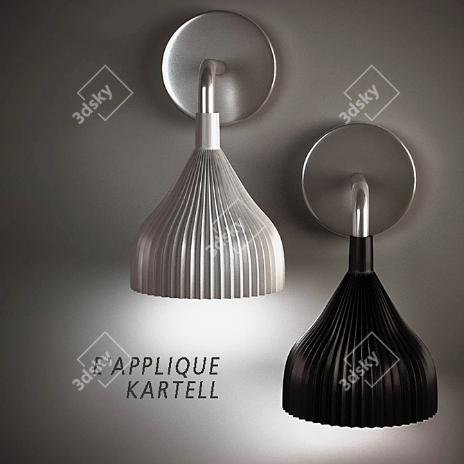 Plissee Chrome Pendant Light 3D model image 1