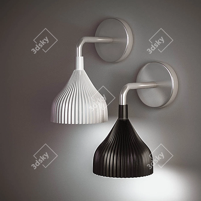 Plissee Chrome Pendant Light 3D model image 2