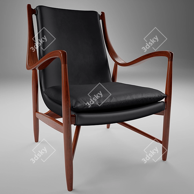 Zealand Lounge Armchair: Modern Comfort for Your Living Space 3D model image 1