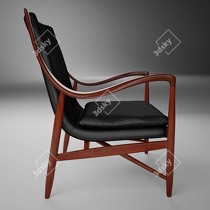 Zealand Lounge Armchair: Modern Comfort for Your Living Space 3D model image 2