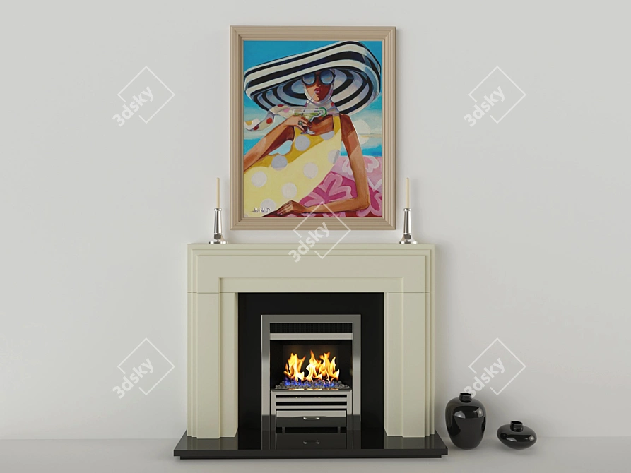 Cozy Flames: Gas Fireplaces 3D model image 1