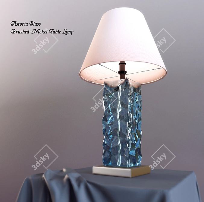 Elegant Astoria Glass Table Lamp 3D model image 1