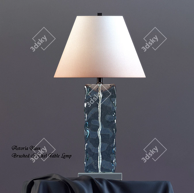 Elegant Astoria Glass Table Lamp 3D model image 2