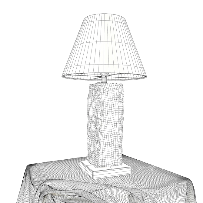 Elegant Astoria Glass Table Lamp 3D model image 3