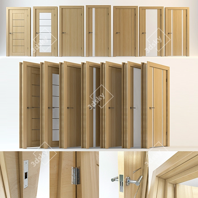 Elegant Sofia Original Doors 3D model image 1