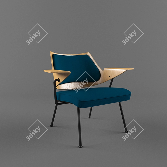 Classic Designer 658 Chair 3D model image 2