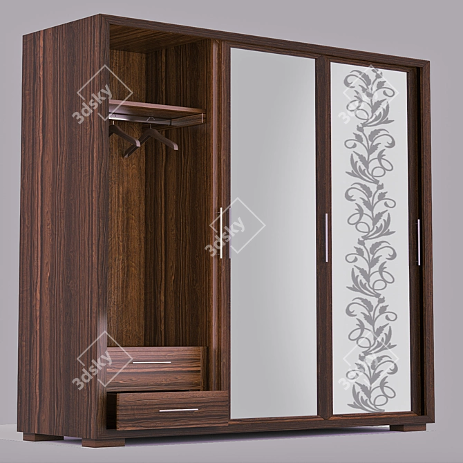 Sleek Modern Wardrobe: Elegant and Functional 3D model image 1