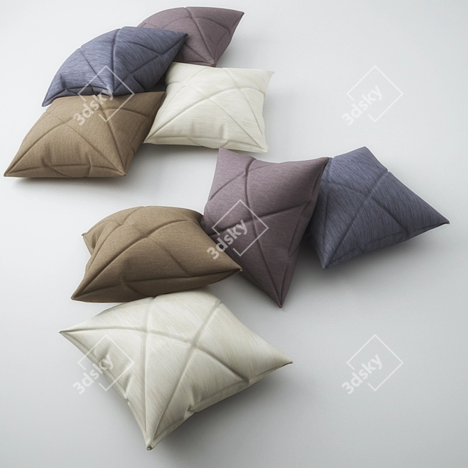 Luxury Simulated Designer Pillows 3D model image 1