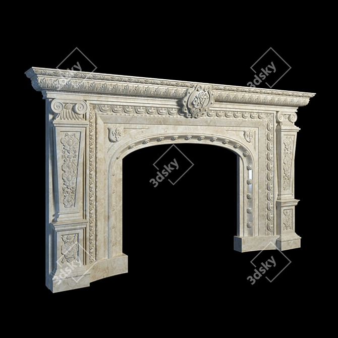 Classic Fireplace Décor 3D model image 1