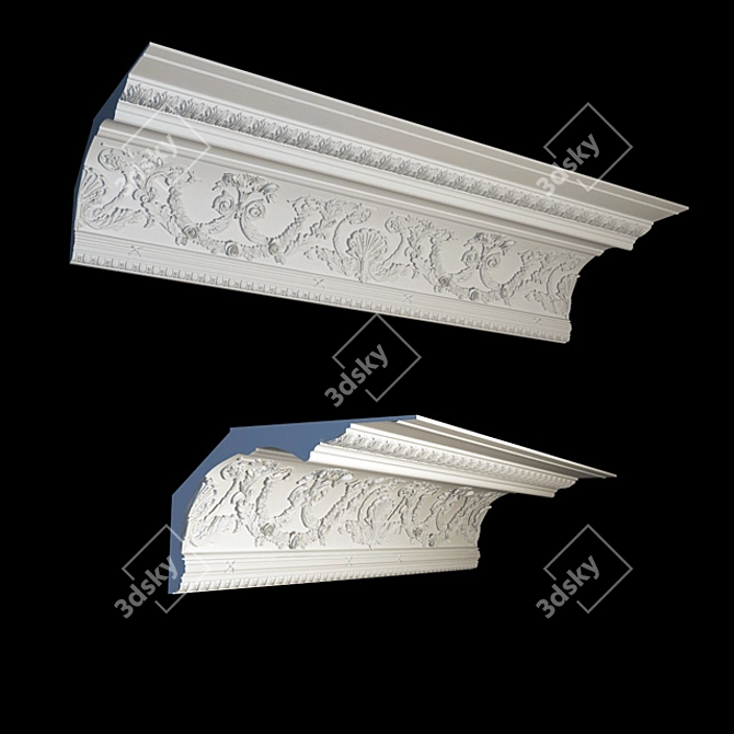Classic Decorative Moulding Crown 3D model image 1