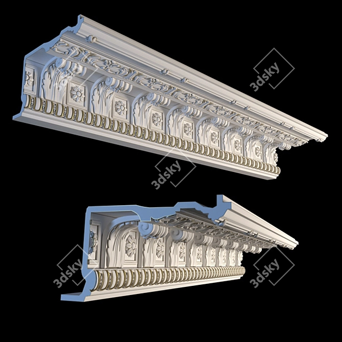 Elegant Wide Curtain Rod 3D model image 1