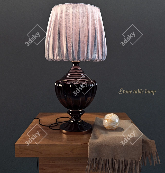 Prestige Brown Stone Table Lamp 3D model image 2