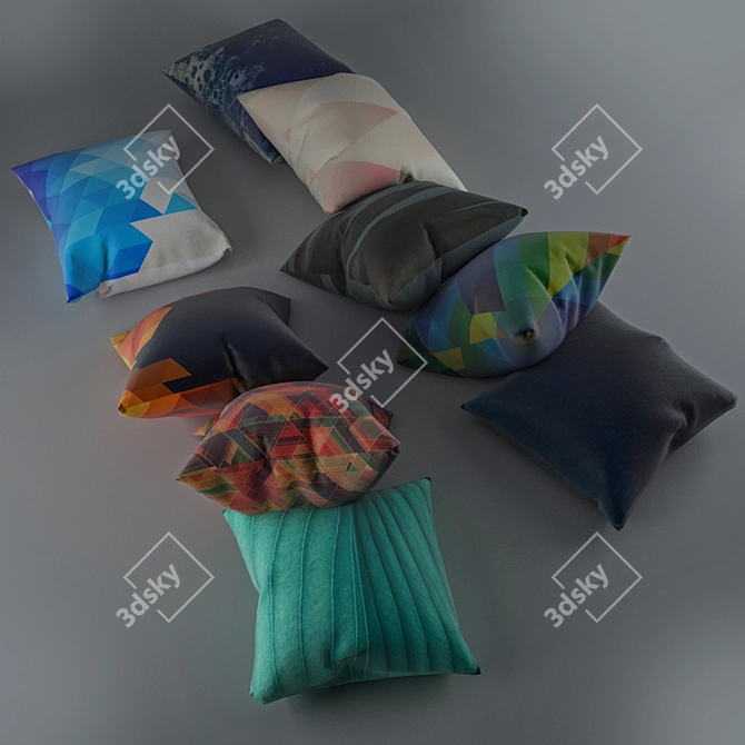 9 Stylish Pillows for Modern Ambiance 3D model image 1