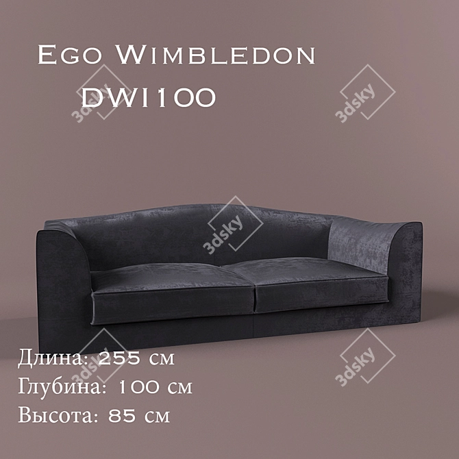 Elegant Wimbledon 3-Seater Sofa 3D model image 1