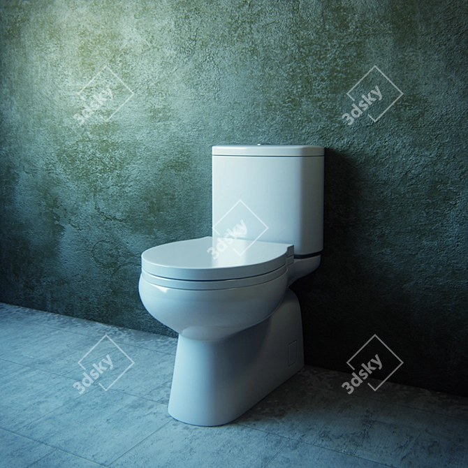 Sleek FlushAI Toilet 3D model image 1