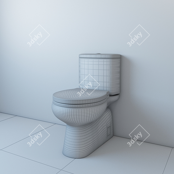 Sleek FlushAI Toilet 3D model image 2