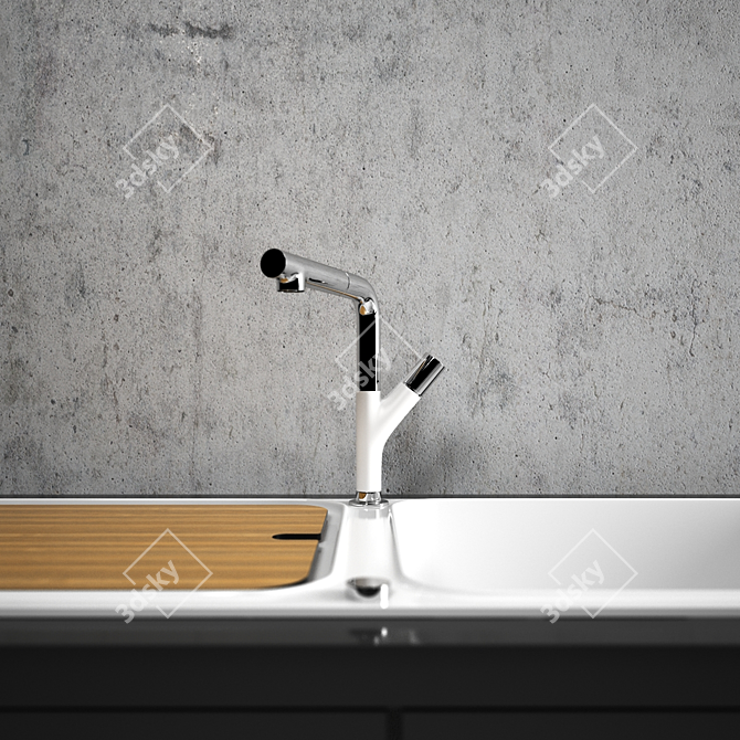 Elegant Blanco Yovis Faucet 3D model image 2